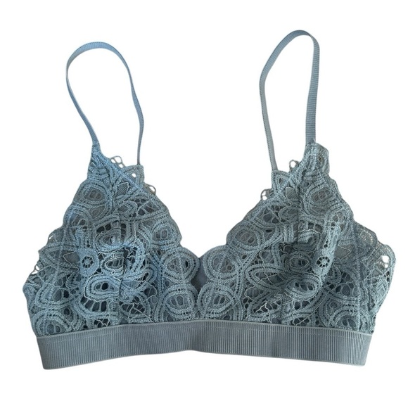 ThirdLove Boho Lace Triangle Bralette in Grey Mist, Size XS - Picture 4 of 8